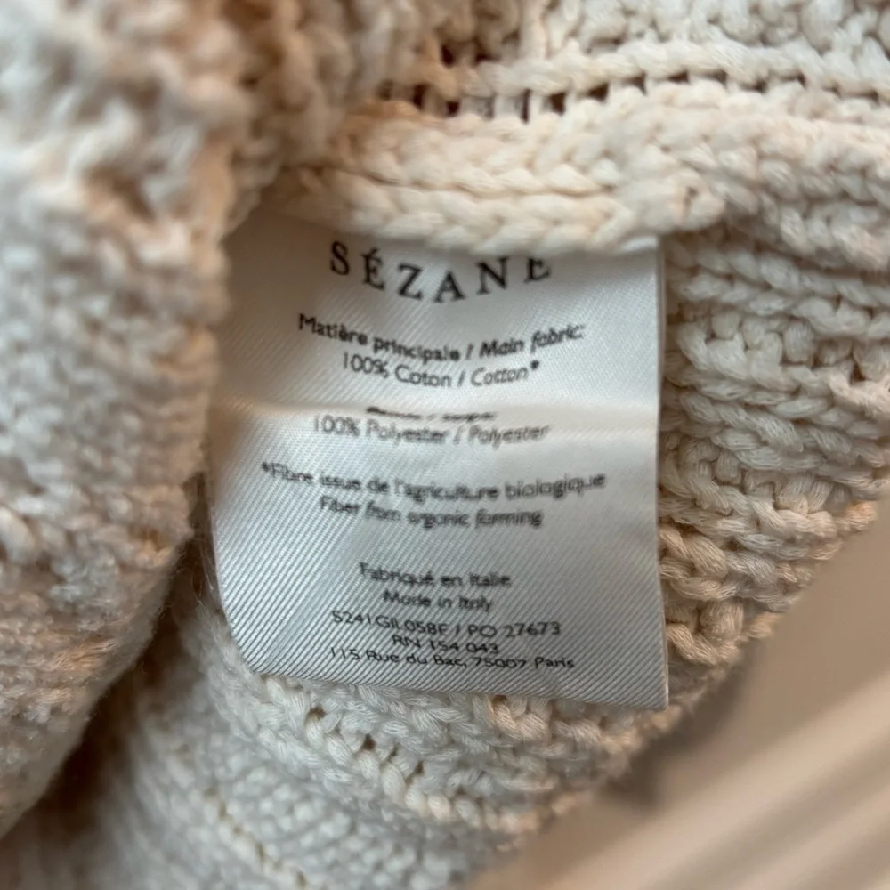 Sezane Cream Cable Knit Cardigan - Picture 3 of 6